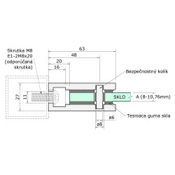 Svorka plochá na jokel 40 x 40 mm, brúsená nerez AISI 304 Svorka plochá na jokel 40 x 40 mm, brúsená nerez AISI 304